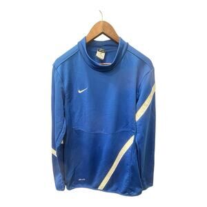Nike Dri-Fit Long Sleeve Athletic Shirt Mens M Blue Training Running Top (0025)